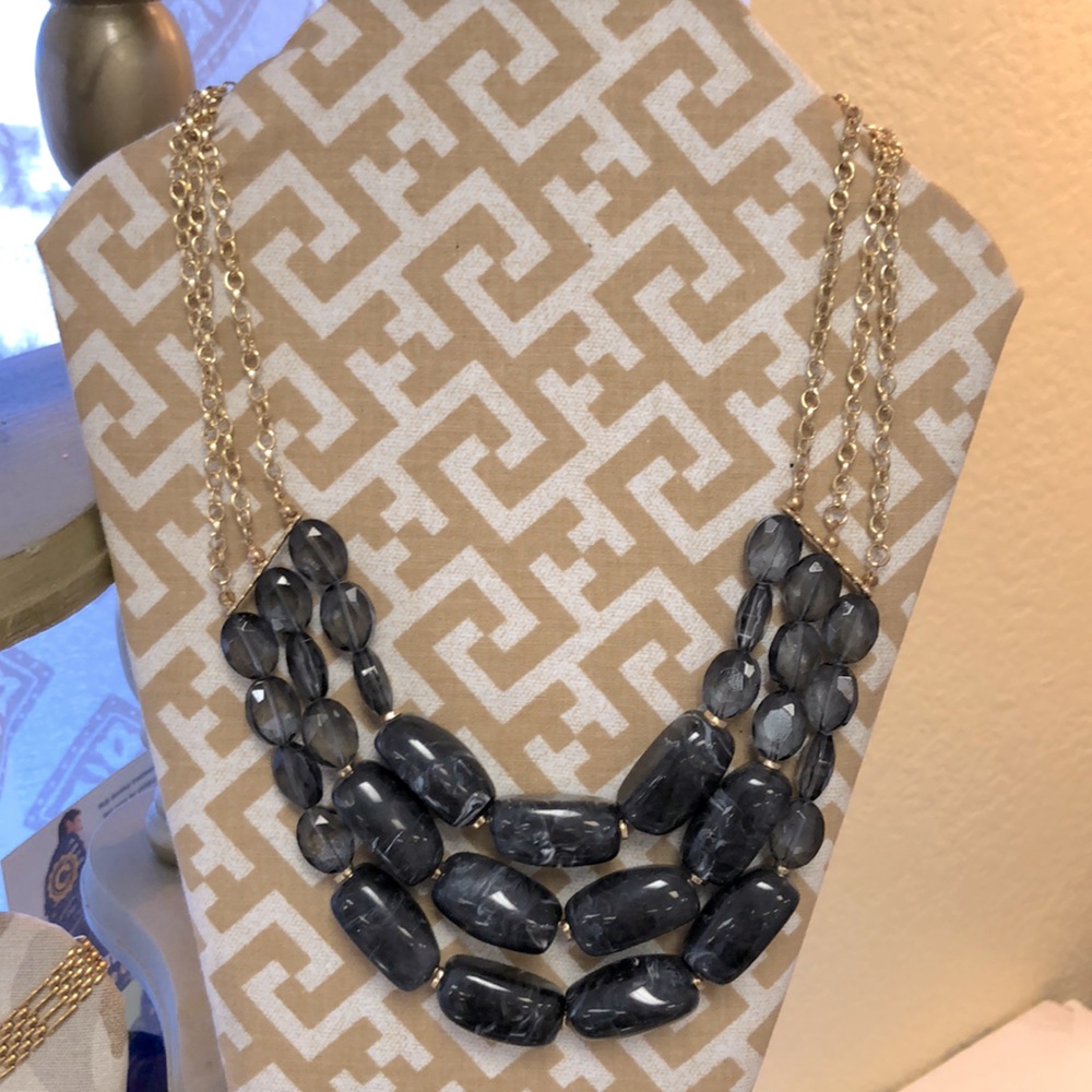 Black/Grey stone necklace